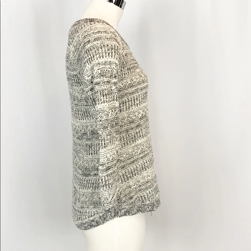 Lucky Brand Marled Gray & White Pullover Sweater